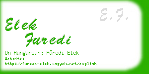 elek furedi business card