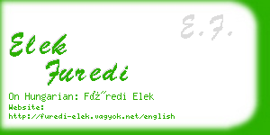 elek furedi business card